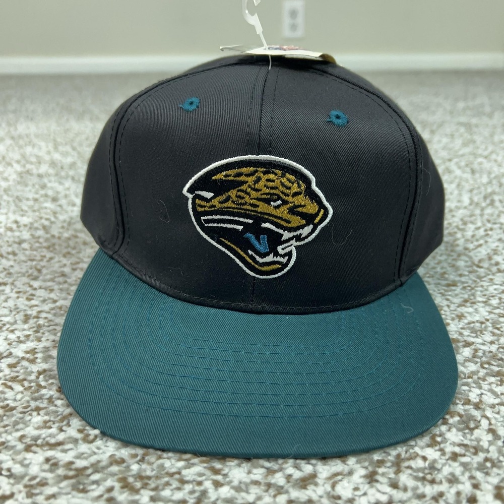 Vtg Jacksonville Jaguars Mens Hat Snap Back One Size NFL Black Football Game Day